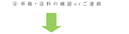 ④単価・送料の確認orご連絡